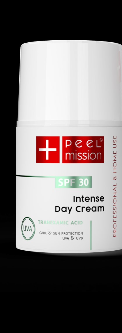 Peel Mission Intense Day Cream SPF 30+ TRANEXAMIC ACID dla skóry trądzikowej wrażliwej z rumieniem 50 ml 1 Peel Mission Intense Day Cream SPF 30+ TRANEXAMIC ACID dla skóry trądzikowej wrażliwej z rumieniem 50 ml